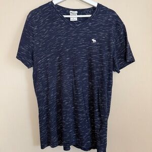 A&F Y2K Men’s Muscle Tee Short Sleeve Fitted Twilight V Neck Midnight Blue Large